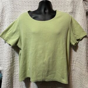 Croft & Barrow Light Green Short Sleeve Tee - Like New Plus Size